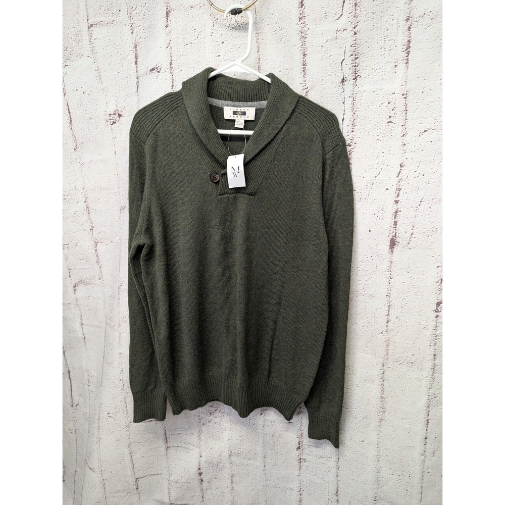 Joseph Abboud Sweater Mens Large L Green‎ Shawl Collar Knit Wool Blend NWT